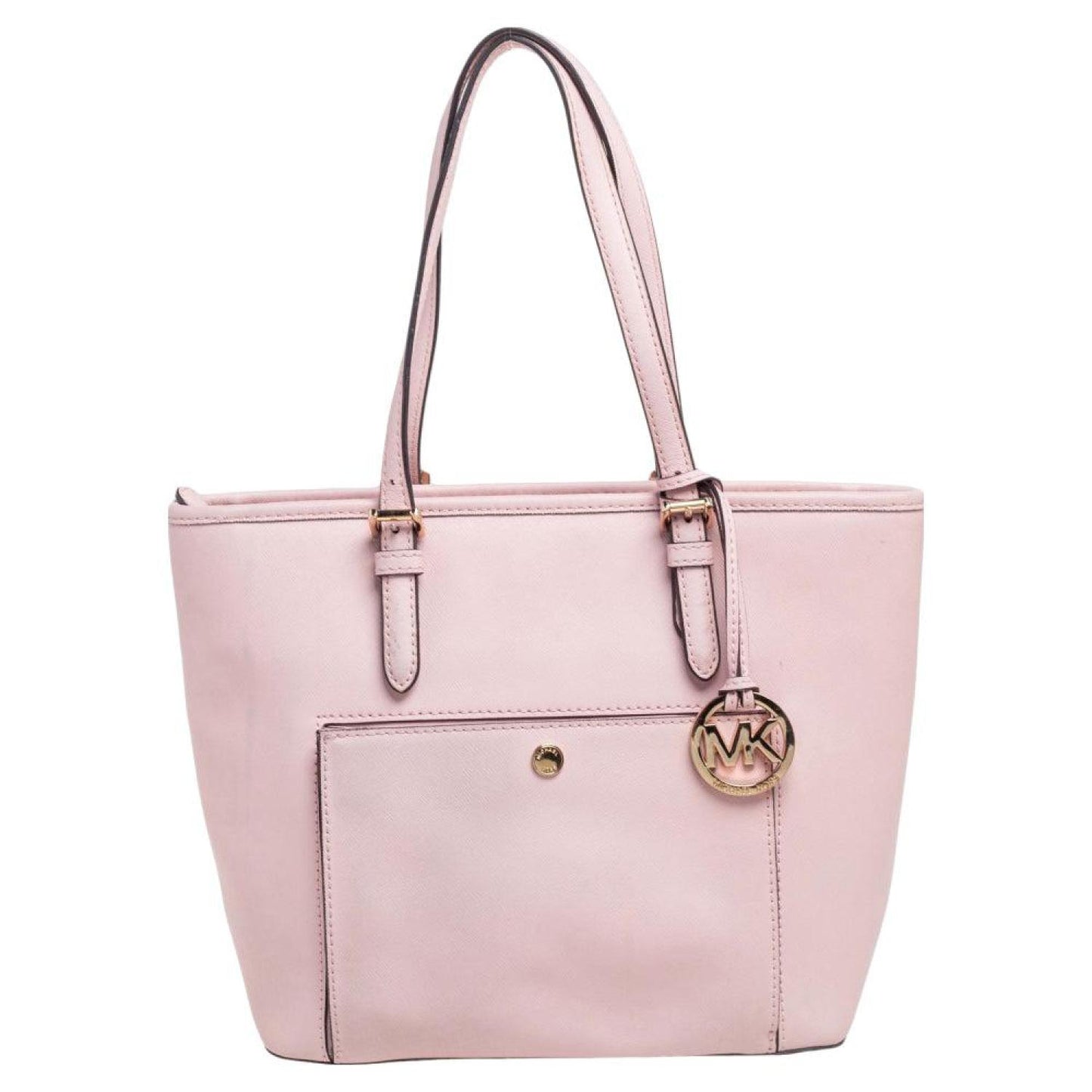 Michael Michael Kors Leather Jet Set Snap Pocket Tote