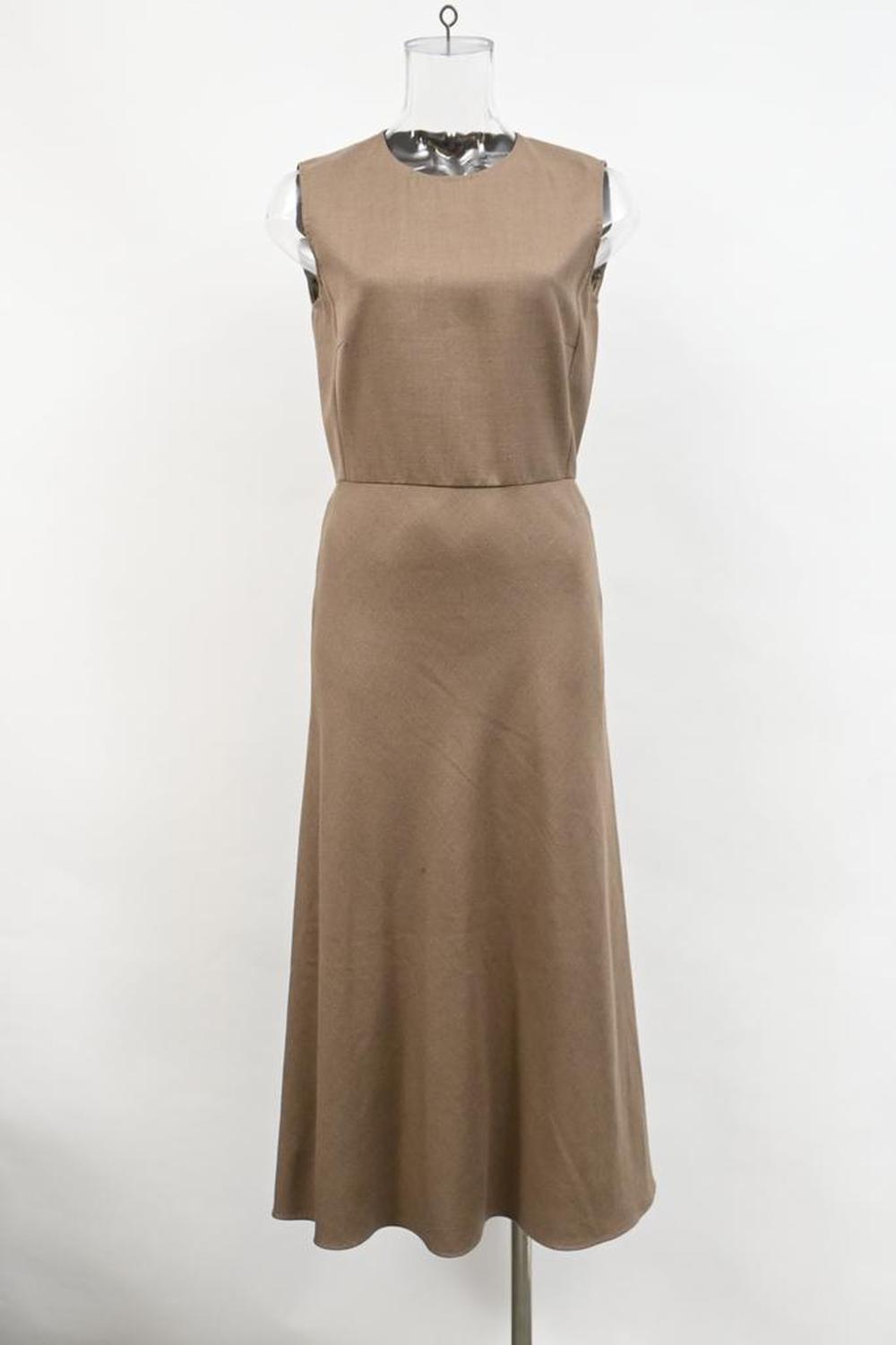 Ural Midi Dress In Brown Wool