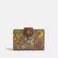 Coach Outlet Medium Corner Zip Wallet In Signature Canvas With Floral Print