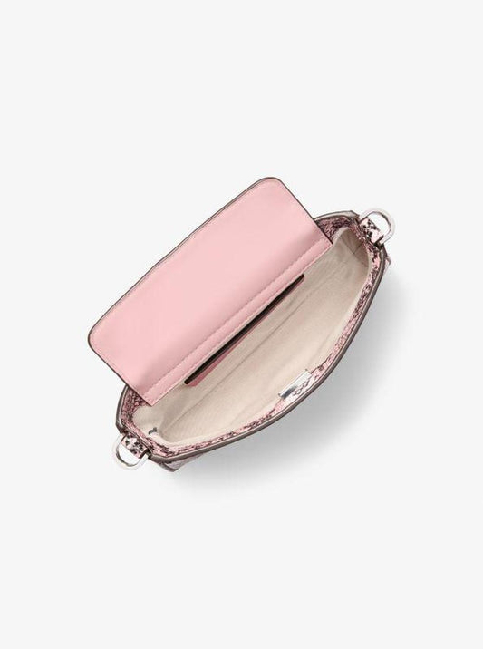 Bryant Small Snake Embossed Leather Convertible Pochette