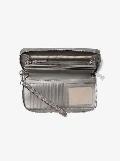 Large Pebbled Leather Continental Wallet