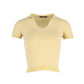 Max Mara Striped Crop Top in Yellow Cotton
