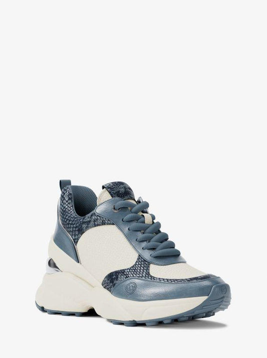 Katrina Mixed-Media Wedge Trainer