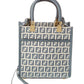 FENDI Sunshine Mini FF Jacquard & Leather Tote