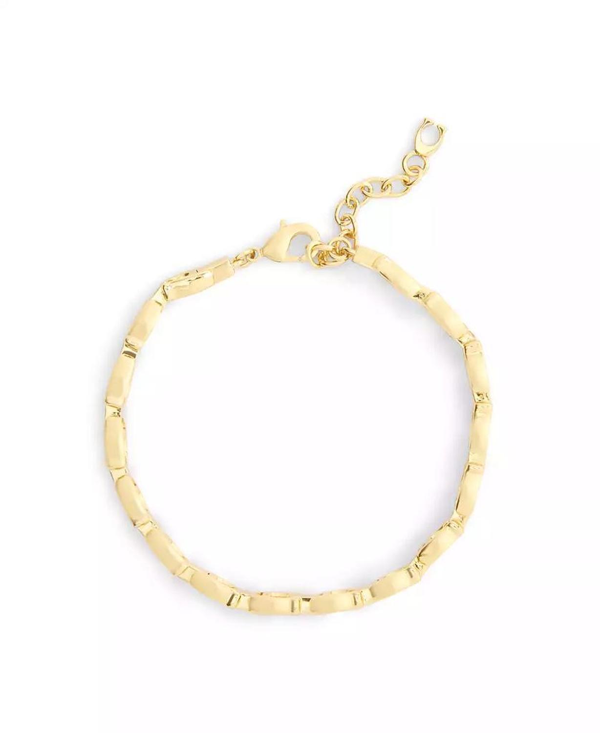 Gold Beveled Signature C Link Bracelet