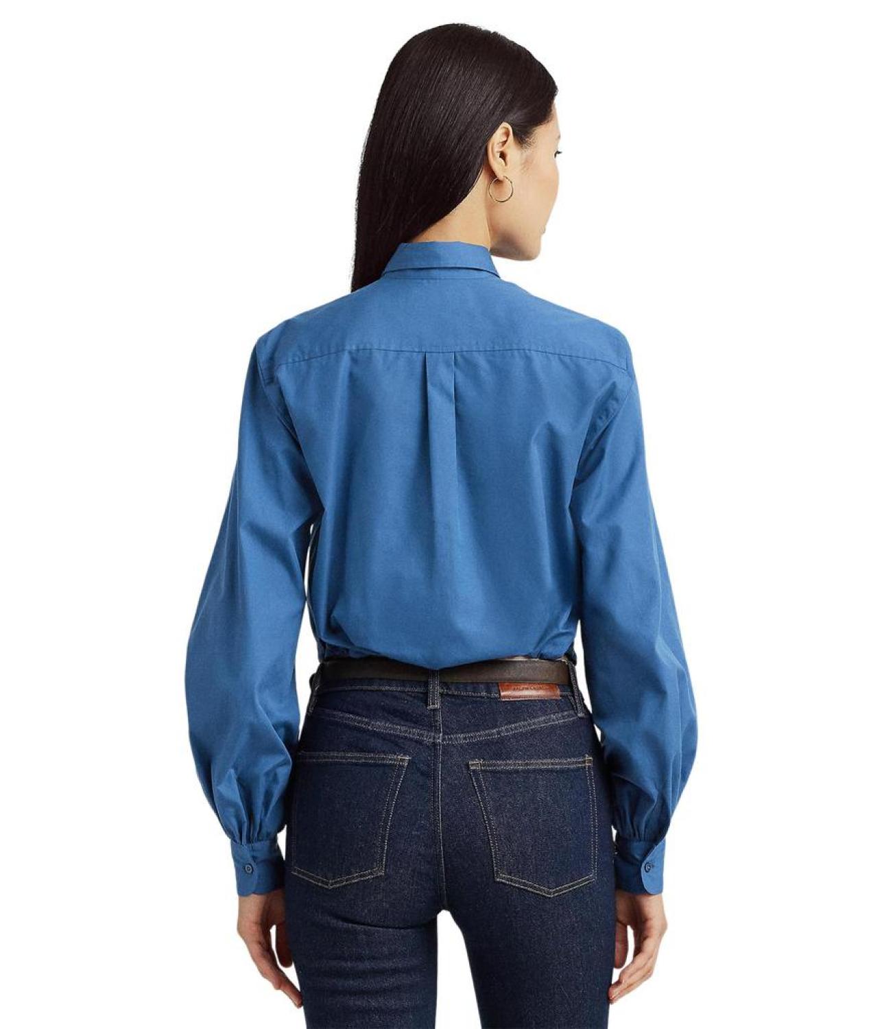 Twist-Front Broadcloth Cropped Shirt