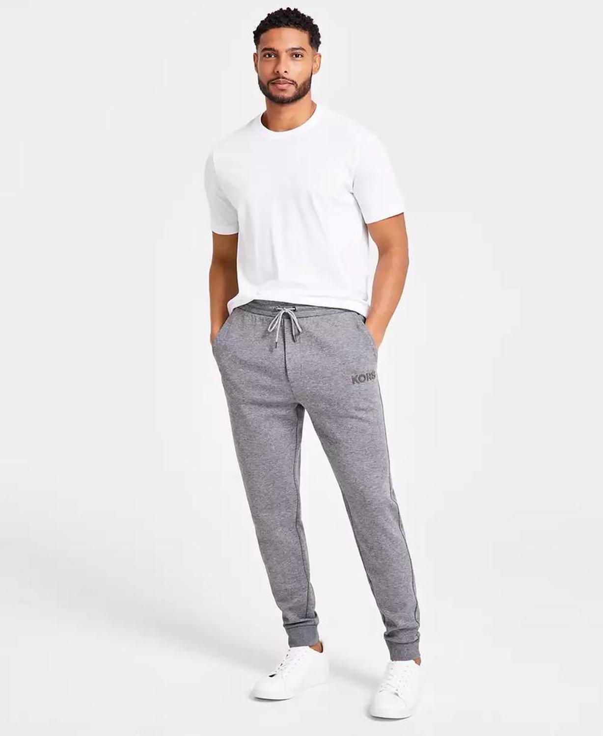 Men's Textured-Logo Jogger Pants