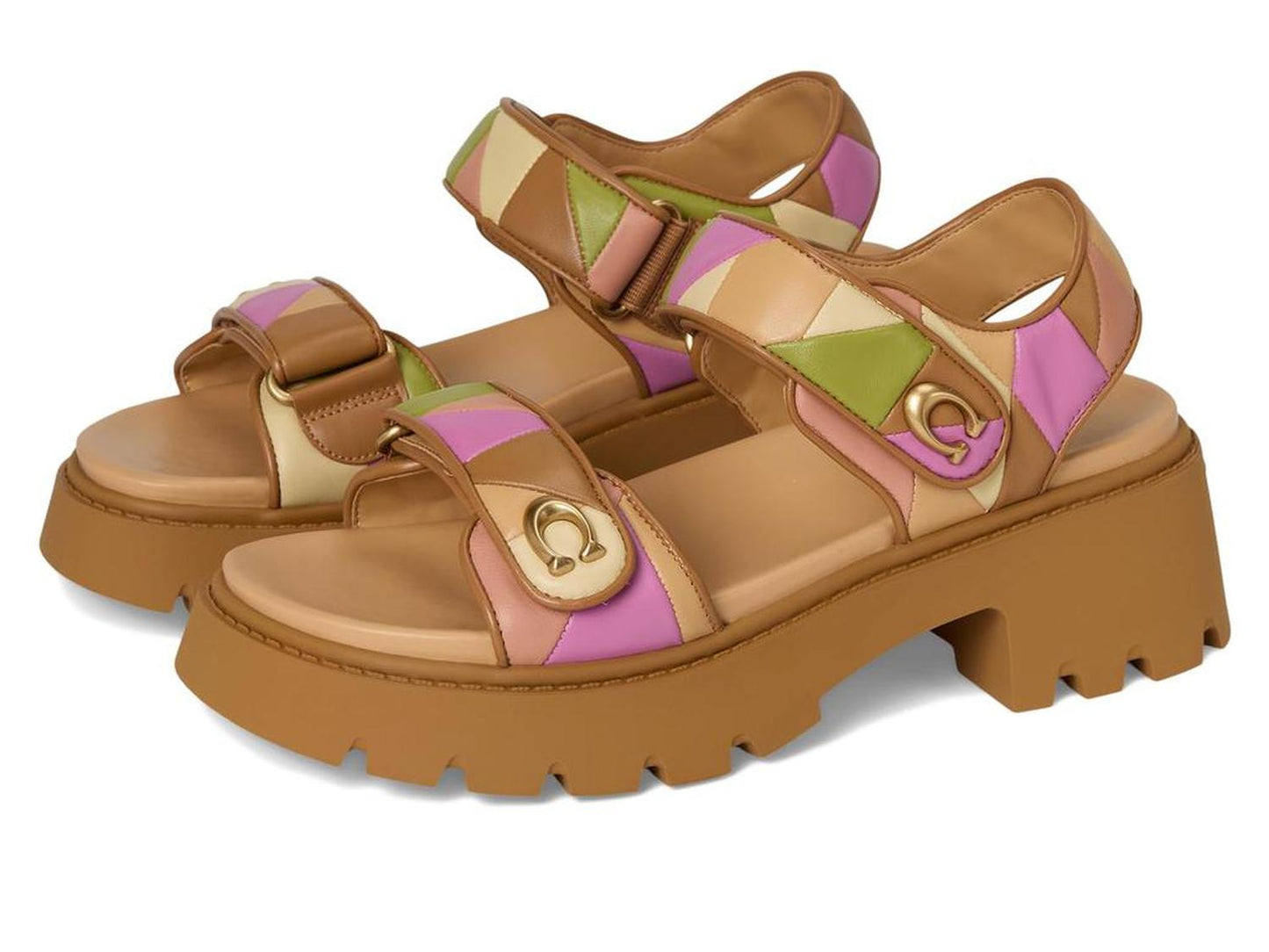 Brynn Platform Quilted Patchwork Leather Sandals