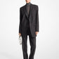 Metallic Pinstripe Stretch Wool Boyfriend Blazer