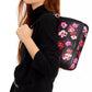 Hudson Fall Poppies Leather Flap Shoulder Bag