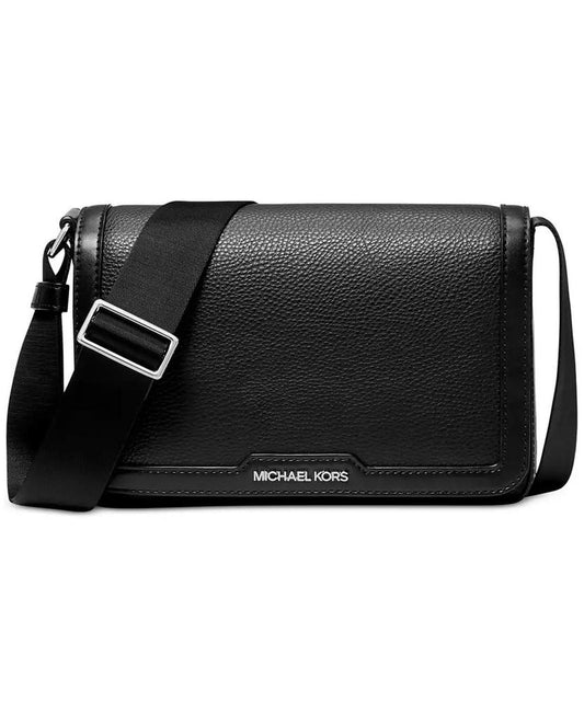 Men's Leather Mini-Flap Logo Crossbody Bag