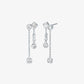 Precious Metal-Plated Sterling Silver Bezel Drop Earrings