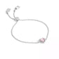 Faux Stone Halo Stone Heart Slider Bracelet