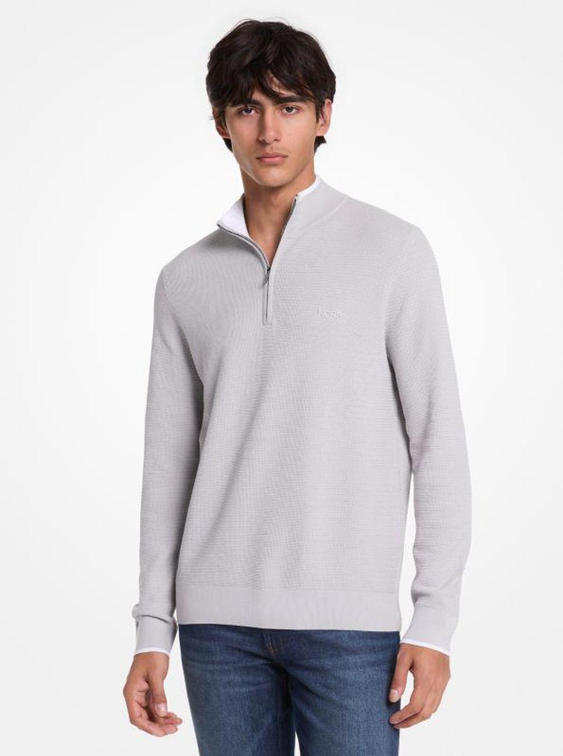 Cotton Quarter-Zip Sweater