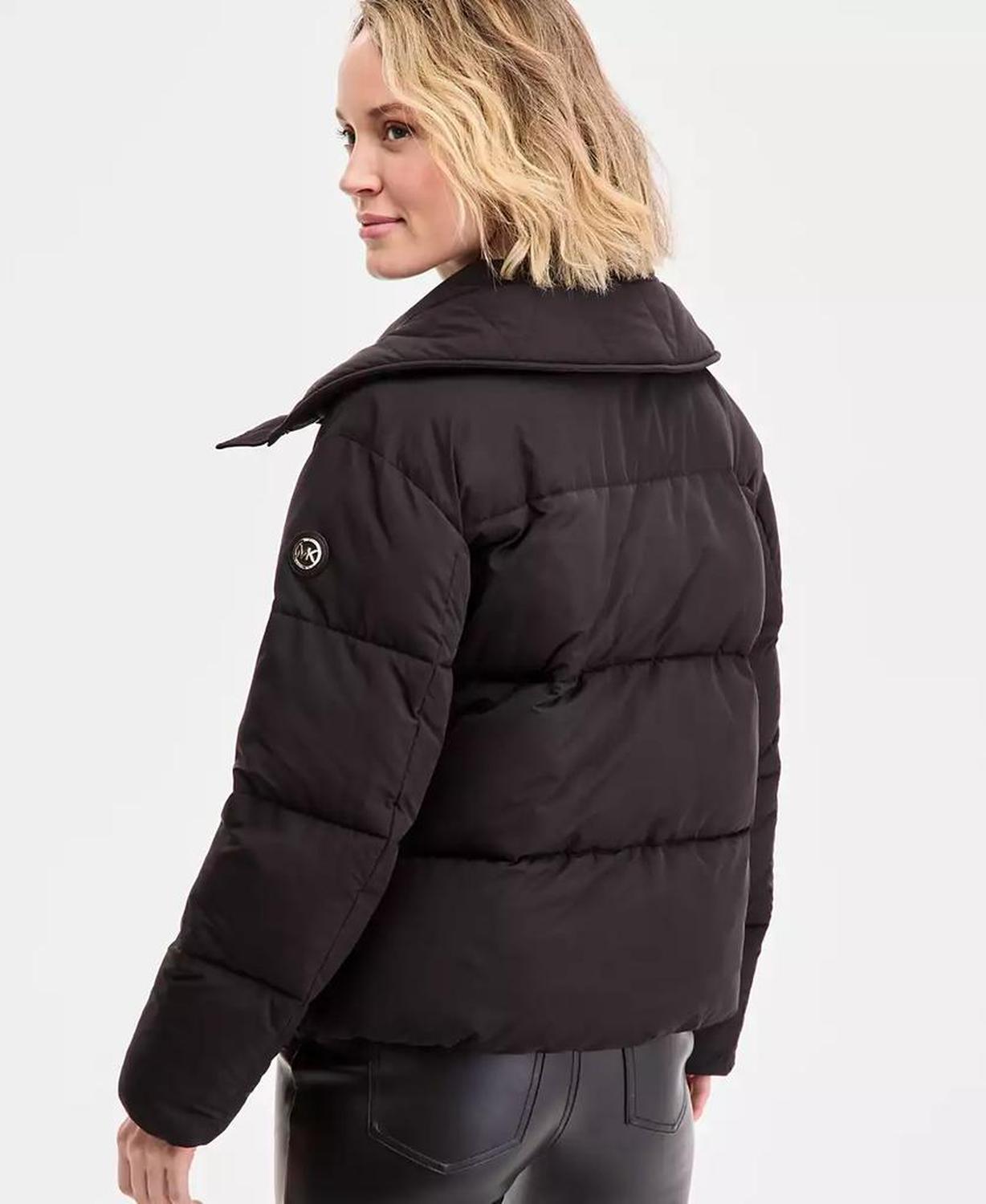Women's Drawstring-Collar Puffer Coat