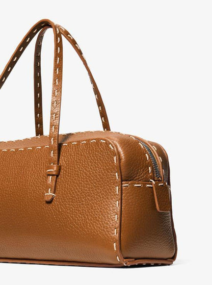 Roberta Hand-Stitched Pebbled Leather Satchel