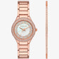 Mini Sylvia Pavé Rose Gold-Tone Watch and Bracelet Gift Set
