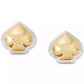 Two-Tone Sculpted Spade Mini Stud Earrings