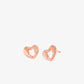 Precious Metal-Plated Sterling Silver Heart Stud Earrings