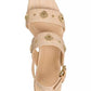 Women's Spade Flower Studded Block Heel Sandals