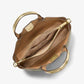 Carson Medium Metallic Signature Logo Satchel