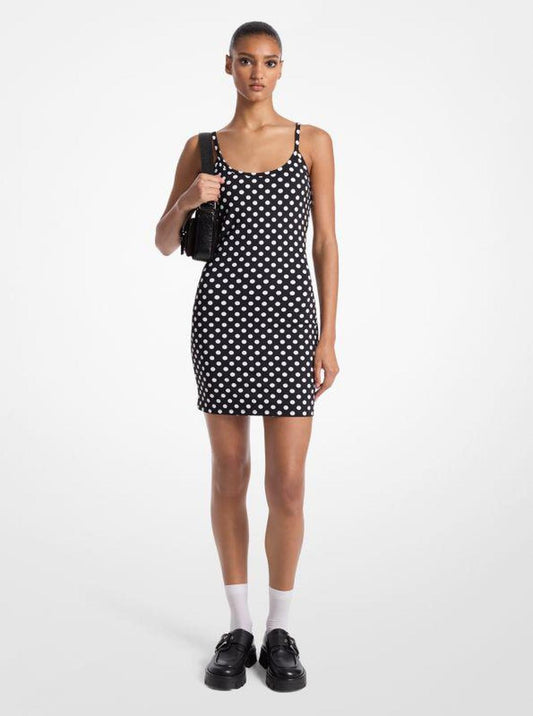 Dot Stretch Nylon Tank Dress