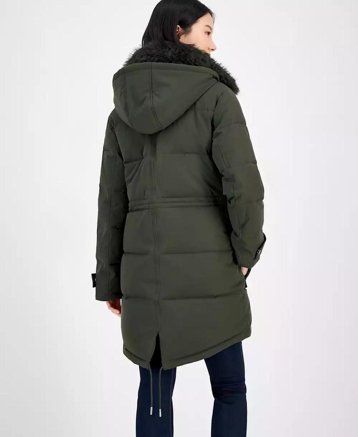 Women's Faux-Fur-Trim Hooded Puffer Coat