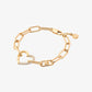 Pavé Heart Curb-Link Bracelet