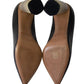 Marc Jacobs Print Block Heel Pointed Court Shoes in Black Leather