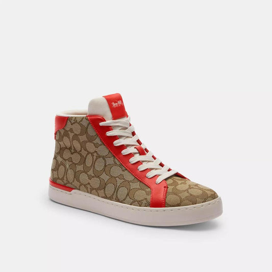 Coach Outlet Clip High Top Sneaker In Signature Canvas