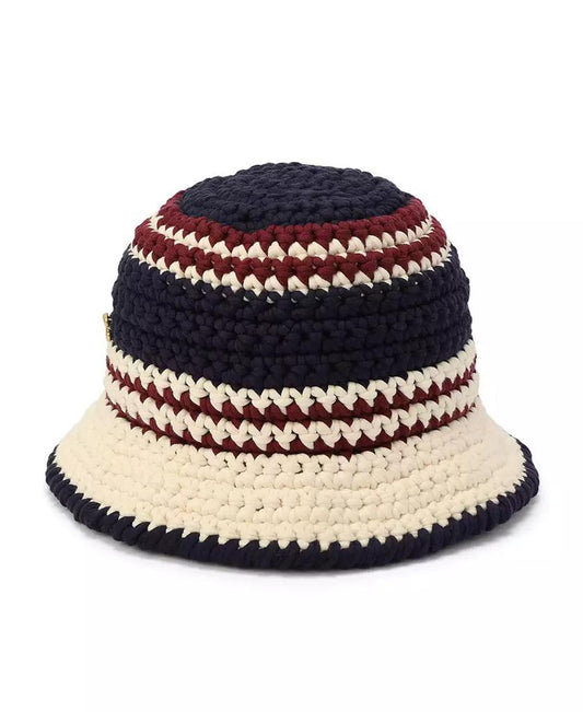 Women's Stripe Crochet Bucket Hat