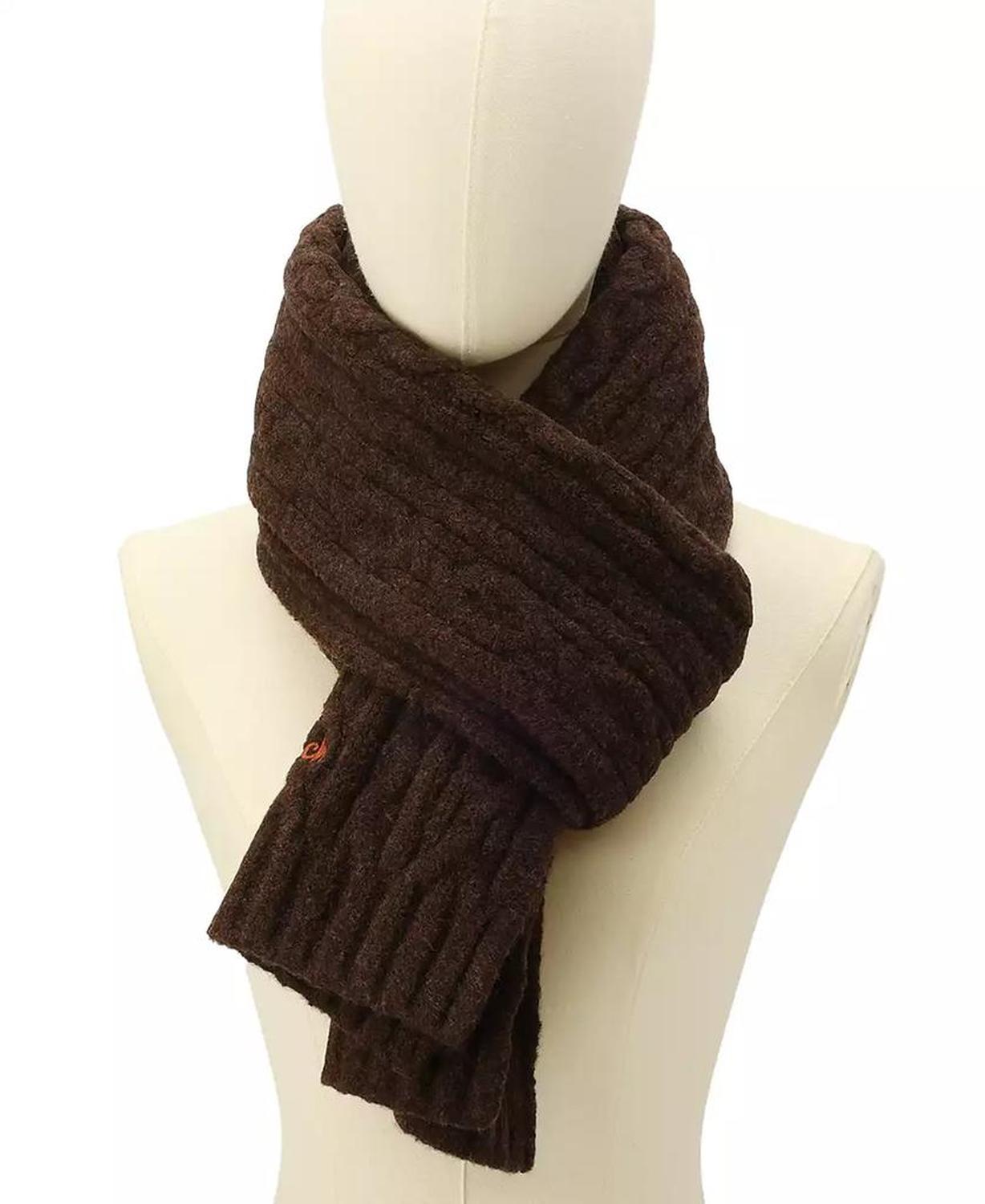 Women's Embroidered Cable-Knit Muffler Scarf