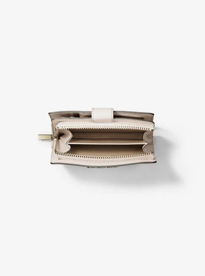 Jet Set Medium Floral Embellished Signature Logo Bi-fold Wallet