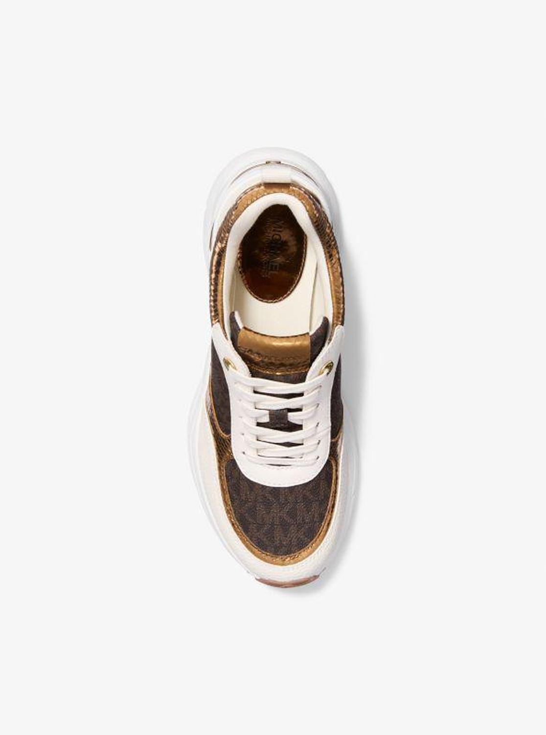 Katrina Signature Logo and Metallic Lizard Embossed Trainer