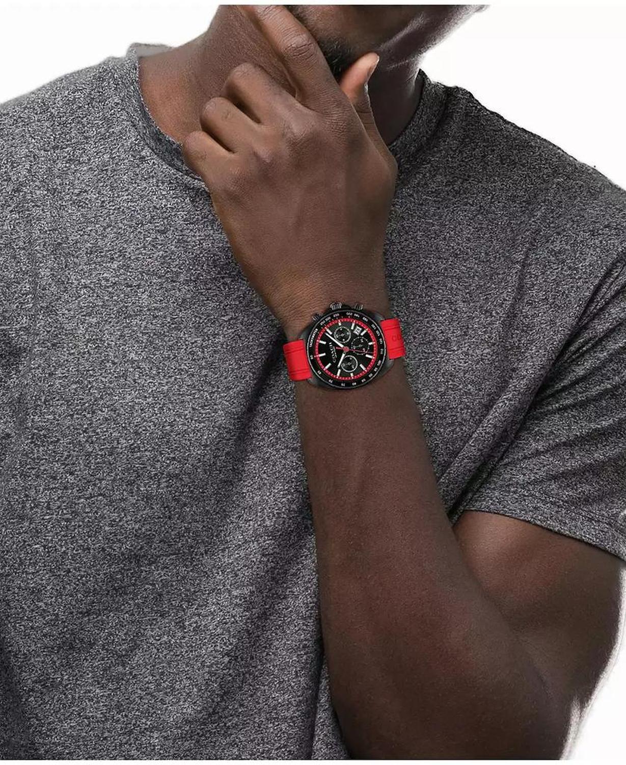 Men's Charter Red Silicone Strap Watch 44.5mm