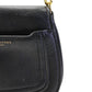 Marc Jacobs Womens Leather Foldover Magnetic Closure Shoulder Bag Black