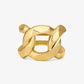 Precious Metal-Plated Brass Curb-Link Ring