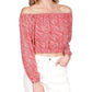 Womens Cropped Long Sleeve Off The Shoulder