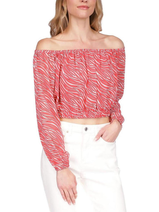 Womens Cropped Long Sleeve Off The Shoulder