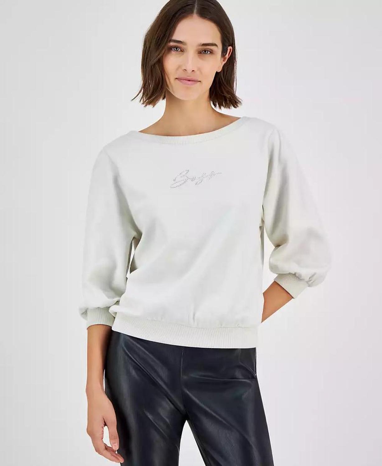 Women's Cotton Embellished-Logo Sweatshirt