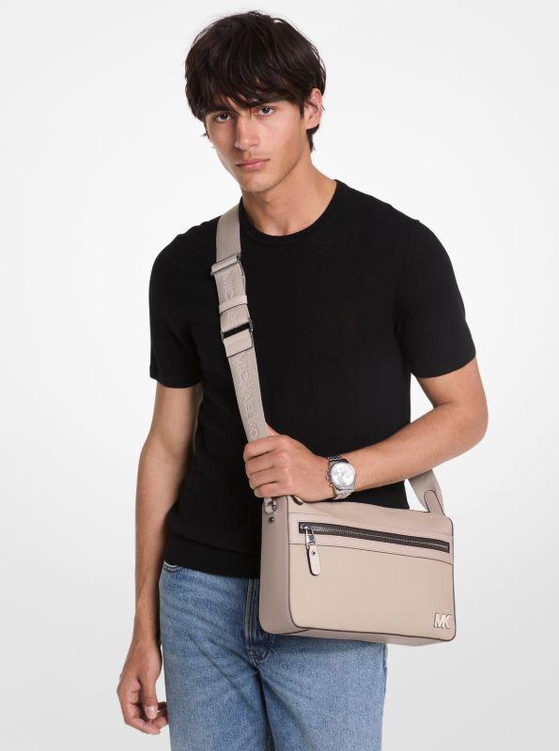 Edison Medium Saffiano Leather Messenger Bag