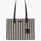Women's Manhattan Houndstooth Tweed Large Market Tote Bag