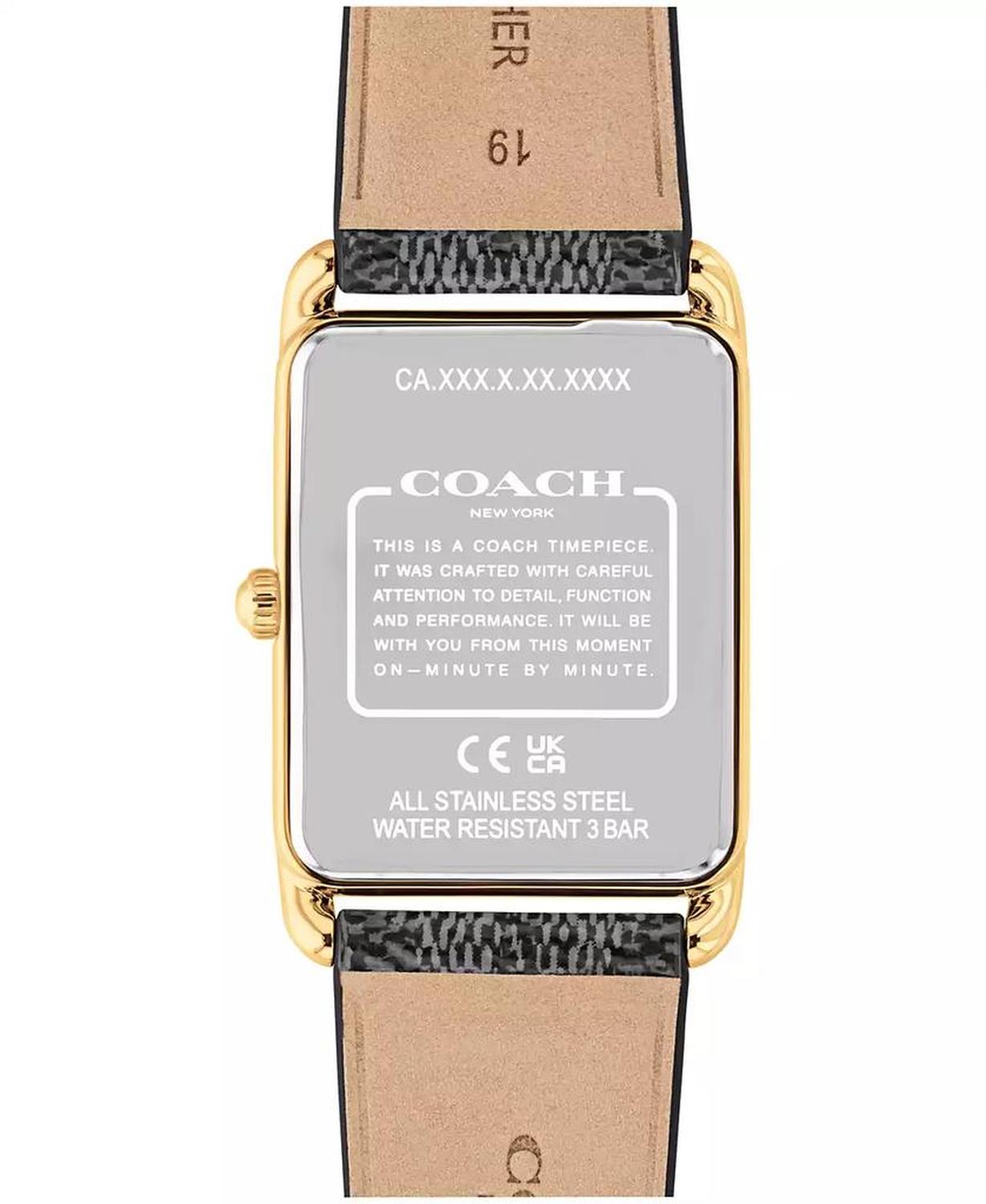 Men's Elliot Black Leather Strap Watch, 32 x 36mm