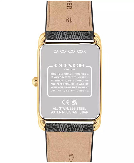 Men's Elliot Black Leather Strap Watch, 32 x 36mm