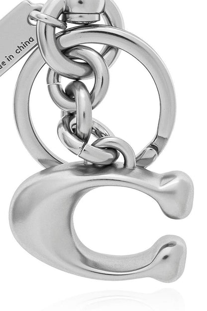 Coach Logo Plaque Keychain