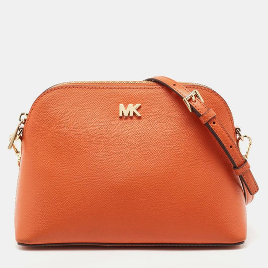 Michael Michael Kors Leather Medium Logo Dome Crossbody Bag