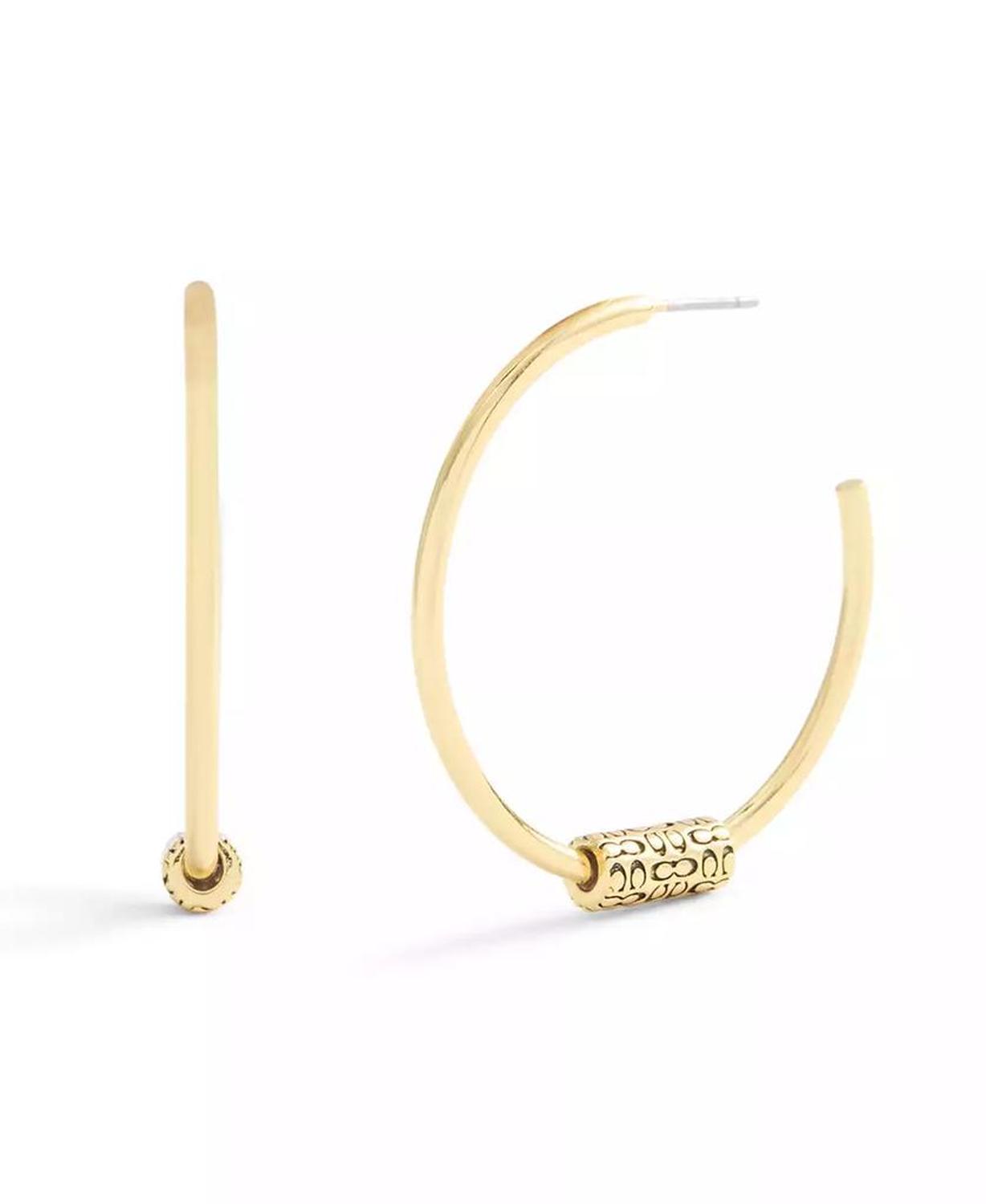 Large Signature Quilted Tube Hoop Earrings