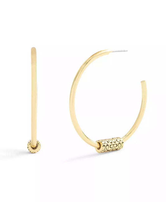 Large Signature Quilted Tube Hoop Earrings
