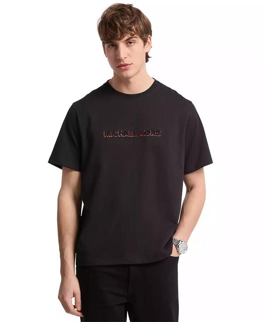 Men's Short Sleeve Embossed Shadow Logo T-Shirt