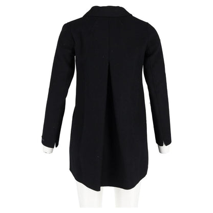 Double-Breasted Peacoat in Black Wool